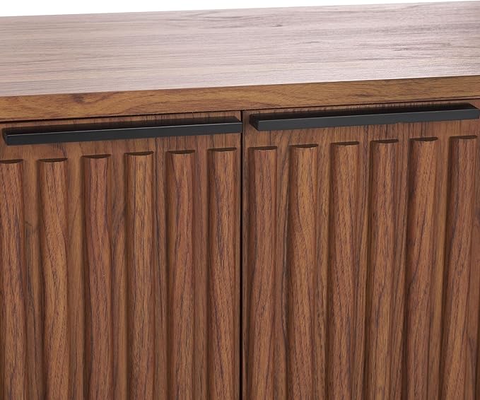 SAFAVIEH Lylia TV Stand for up to 65" Flatscreen – Walnut Brown & Bl...