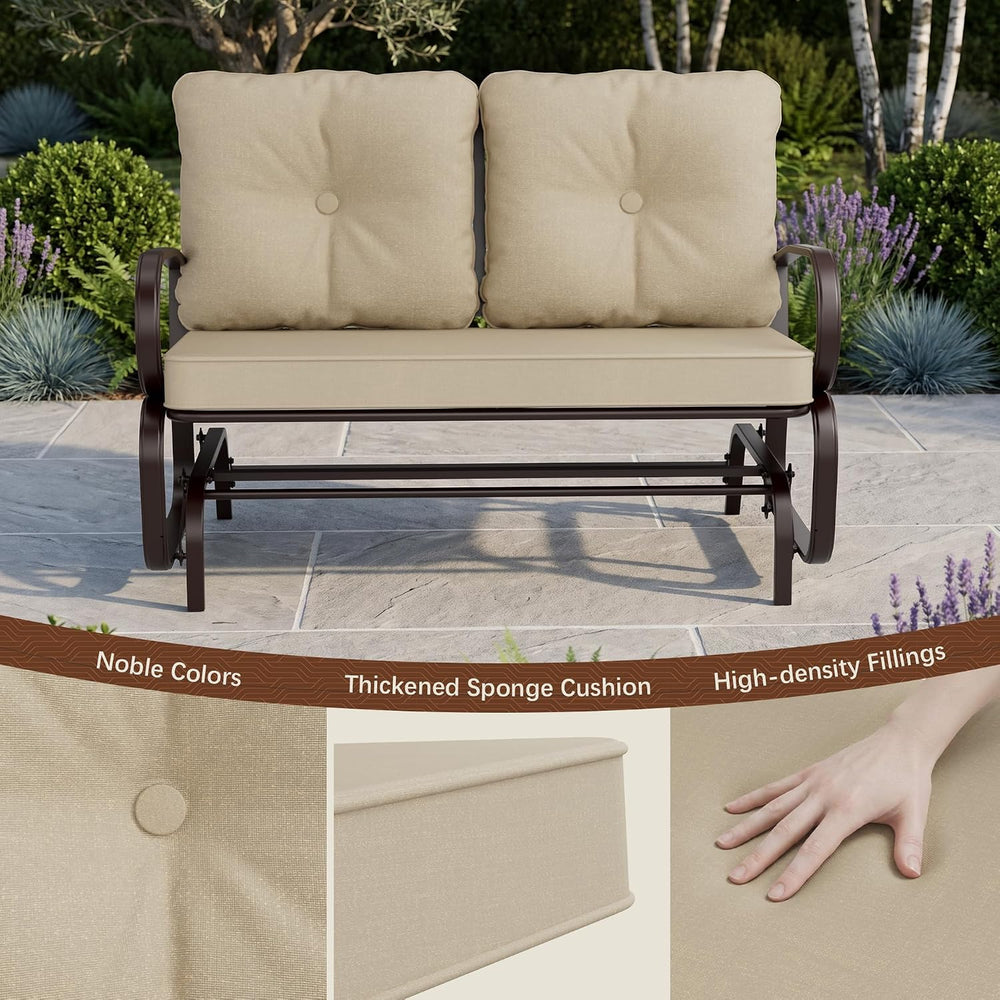 Incbruce Outdoor Glider Rocking Chair Patio Glider Bench for 2 Person, Porch ...