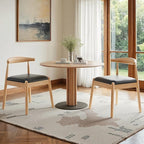 Farini Mid Century Modern Dining Chairs Set of 2, Solid Wood Frame Kitchen Chairs with PU Leather Upholstered Seat for Dining Room & Breakfast Nook,Natural-Black
