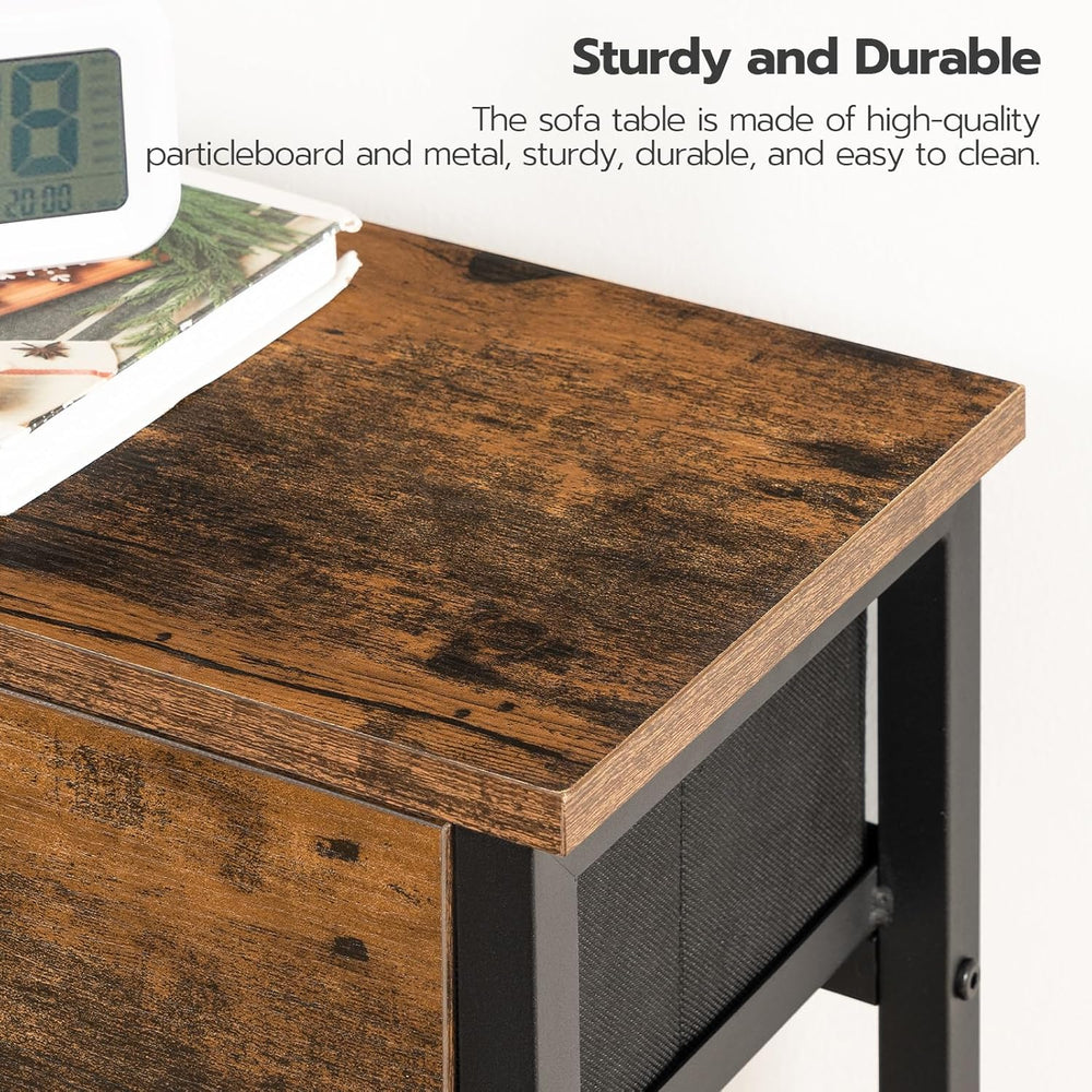 HOOBRO 29.5" Narrow Console Table with 2 Fabric Drawers, Small Entryway ...