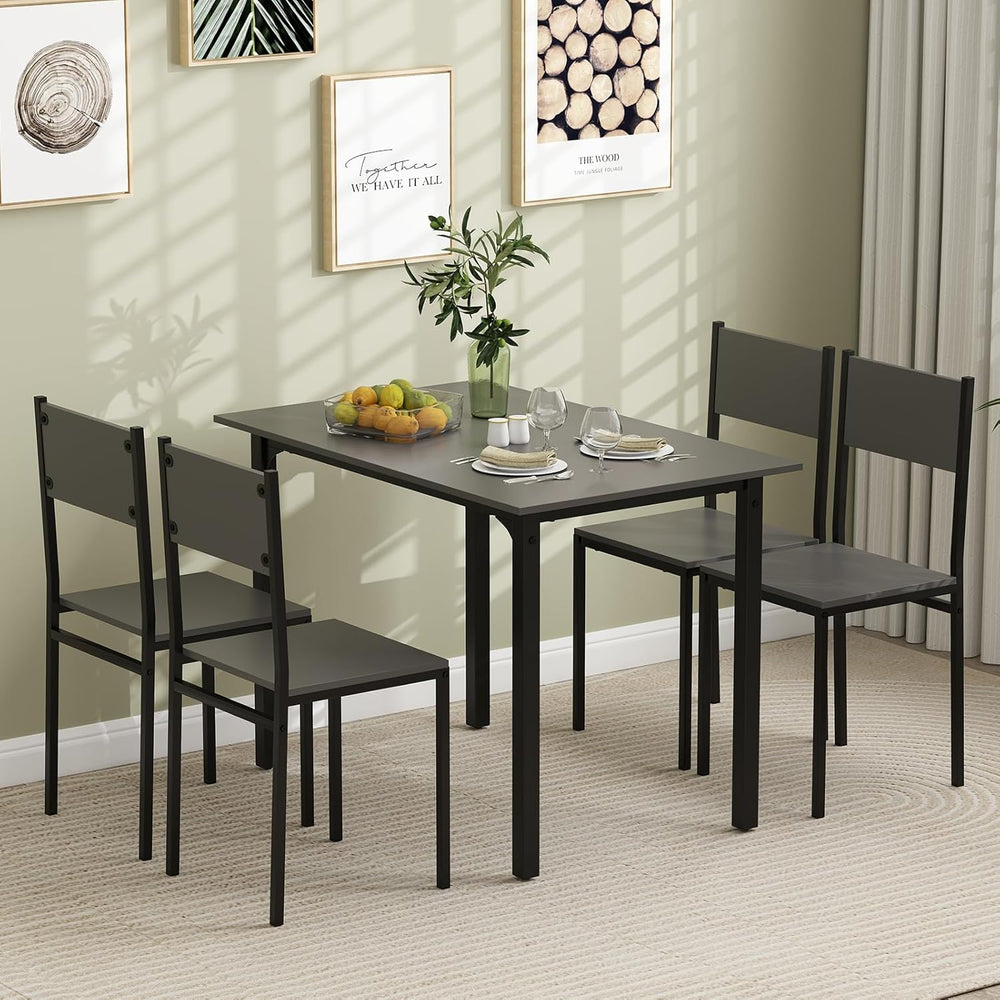 GOFLAME 5-Piece Dining Table Set, Industrial Kitchen Table and Chairs for 4 w...
