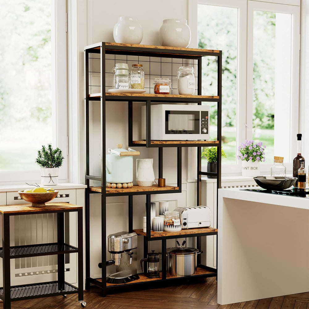 IRONCK Bookshelves 6 Tiers, Industrial Etagere Heavy Duty Shelves for Living ...