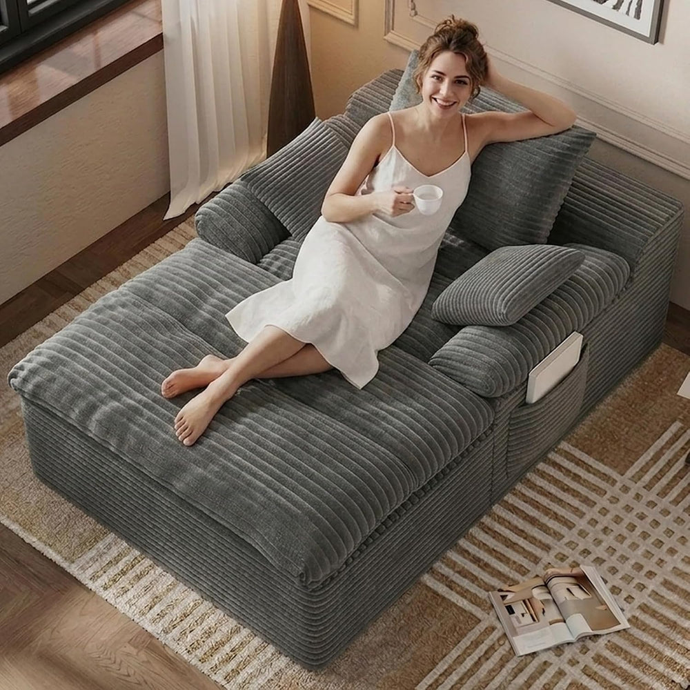 65" Chaise Lounge Chair Indoor, Oversized Chaise Lounge | No assembly | ...