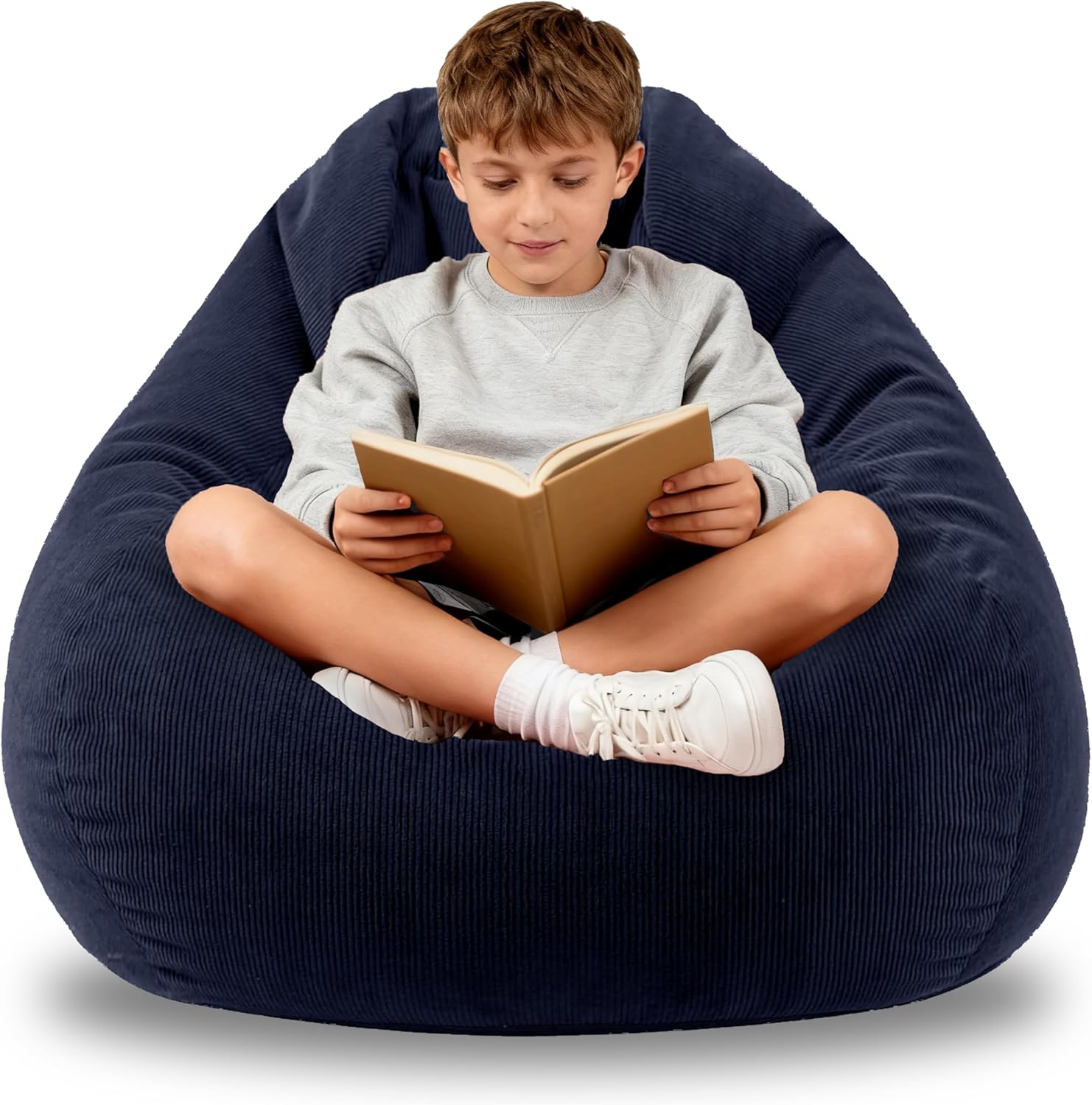 Bean Bag Chairs for Kids Chair Round Sofa Memory Foam Filling Reading Gaming Sofa for Living Room Bedroom