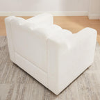 Oversized Accent Chair, Modern Living Room Chairs, Boucle White | Cloud Comfort, Upholstered Armchair, Ergonomic Design, Comfy Reading Chair for Bedroom, Office, Waiting Room