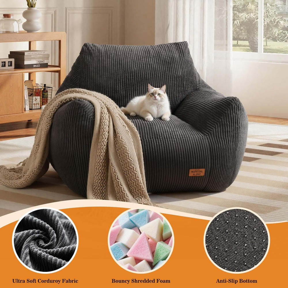 Big Bean Bag Chair for Adults, Ultra Soft BeanBag for Living Room | Stuffed B...