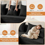 65" Boneless Couch,Convertible Sleeper Sofa Bed, Modular Sectional Sofa, Modern Tri-Folding Cloud Couch with L-Shape Chaise, Corduroy Futon Couches for Living Room Small Spaces Apartment,No Assembly