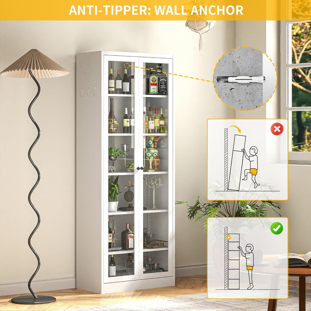Kitchen Pantry Cabinet, 72" Tall Pantry Storage Cabinet with Adjustable ...
