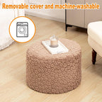 Round Pouf Ottoman Footstool 20x14In Ottoman Footrest for Couch Sofa Coffee | All-in-one Foam Floor Pouf,Ottoman Coffee Table,Footstool Ottoman Boho Poof Home Decor Beanbag Chairs for Living Room Bedroom
