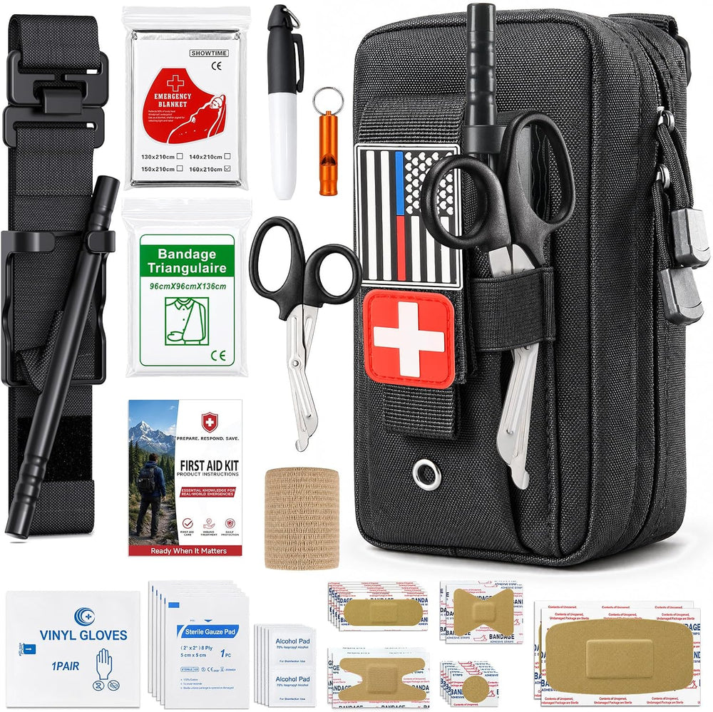 IFAK Trauma First Aid Kit with Tourniquet, Compact Bleeding Control Kit MOLLE...