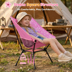 Kids Camping Chair, Foldable, Flowers | Lightweight, Carry Bag, Heavy Duty, Portable, Indoor & Outdoor Use