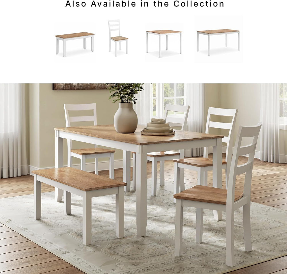 Signature Design by Ashley 6-Piece Dining Table Set with Bench and Chairs | S...