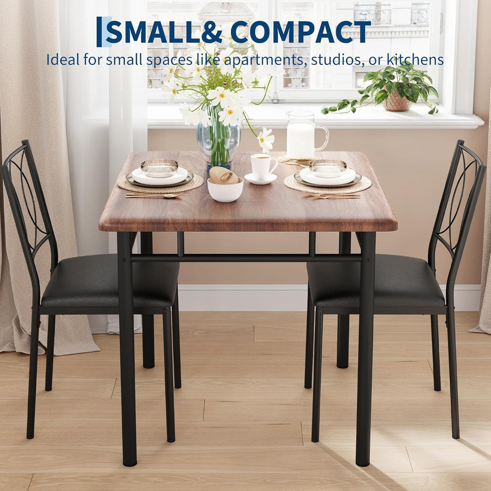 Garvee Dining Table Set for 2, Small Kitchen Table with Upholstered Chairs | ...