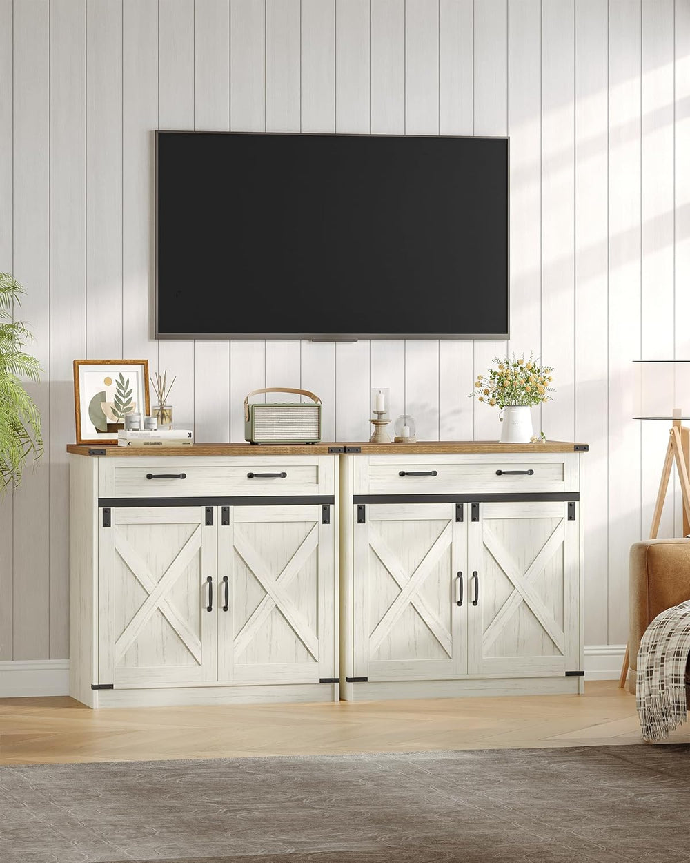 Hzuaneri Kitchen Storage Cabinet, Buffet Cabinet with Storage, Modern Farmhou...