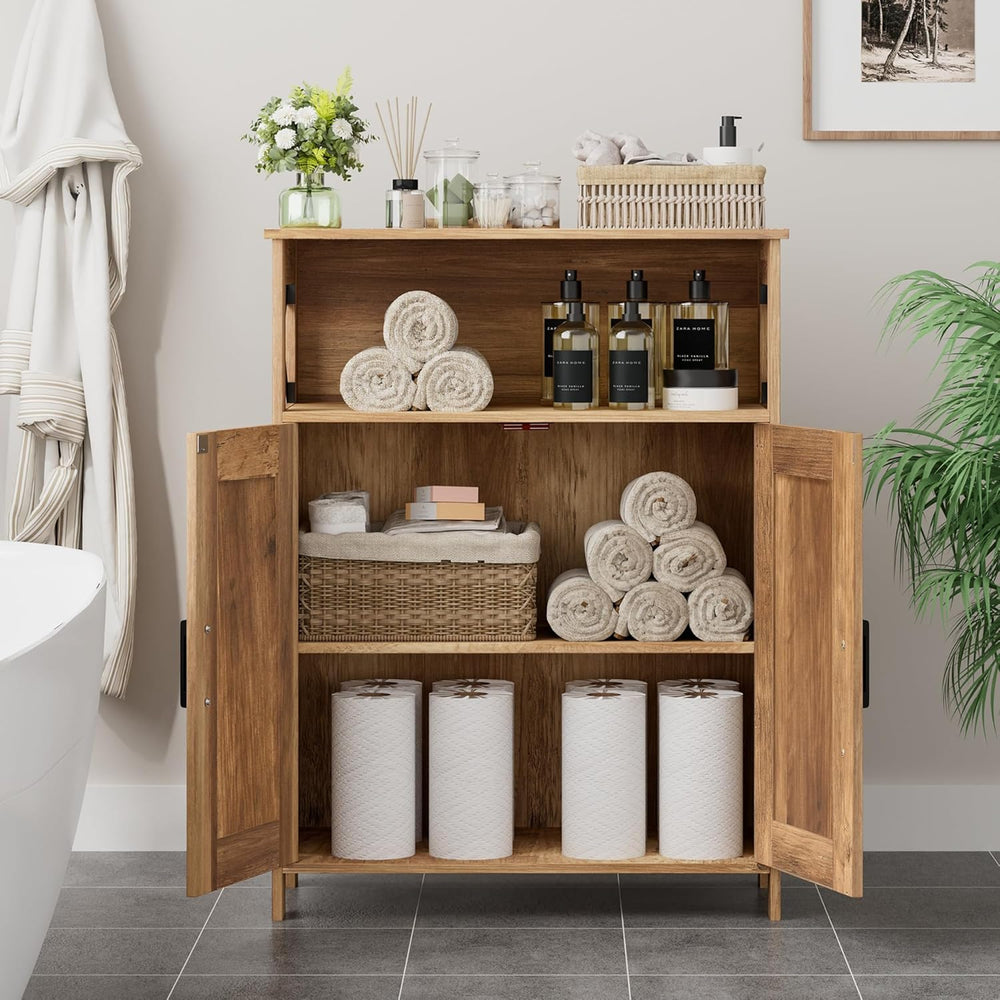 Homhedy Farmhouse Bathroom Storage Cabinet with 2 Doors, Toilet Paper Cabinet...