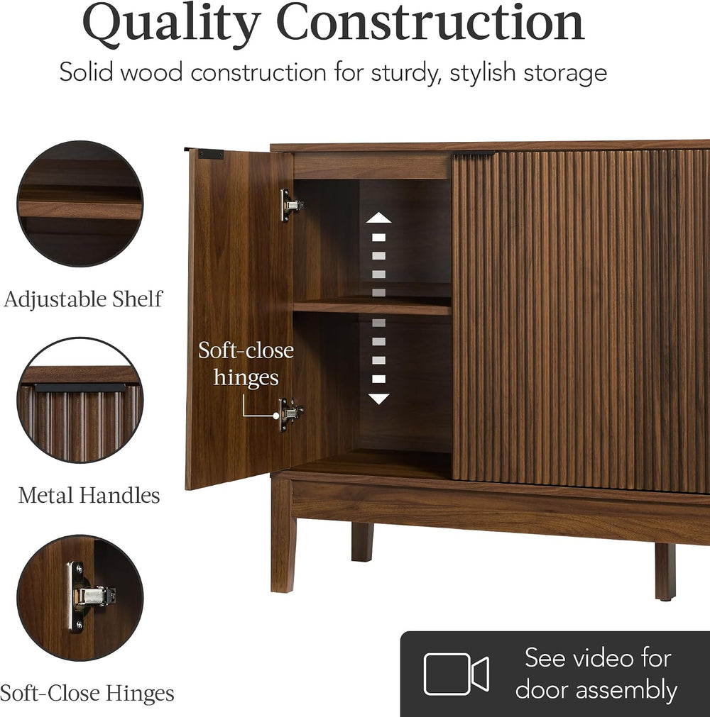 Best Choice Products 55" Modern 4-Door Sideboard Storage Cabinet, Buffet...