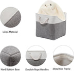 Fabric Storage Bins, 11 inch cube storage bins with Handles, 11x11cube storage organizer bins, Collapsible Storage Bins for Shelves and Home, Cubby Storage Cubes (white-gray, 10.5x10.5x11in)