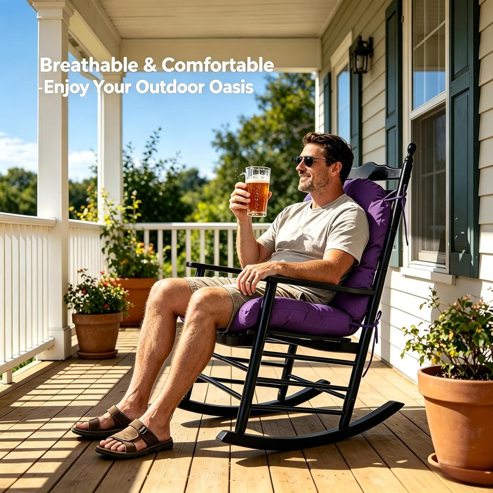 QILLOWAY Tufted Outdoor Chair Cushion Set of 4, Waterproof 43x20x4 Inch Non S...