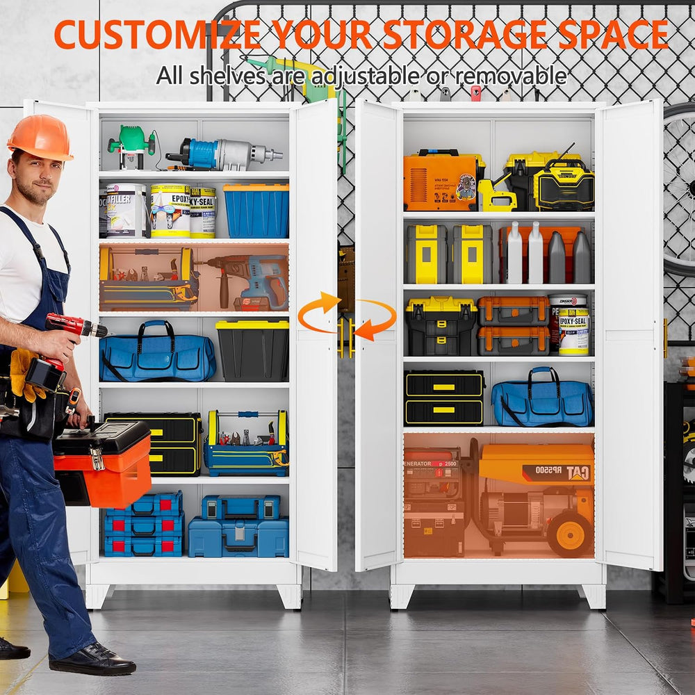 GAIOUS 75''Tall Metal Garage Storage Cabinet,File Cabinet with Door a...
