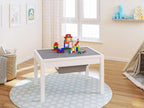 UTEX Large 2 in 1 Kids Construction Play Table with Drawers Built-In Baseplate