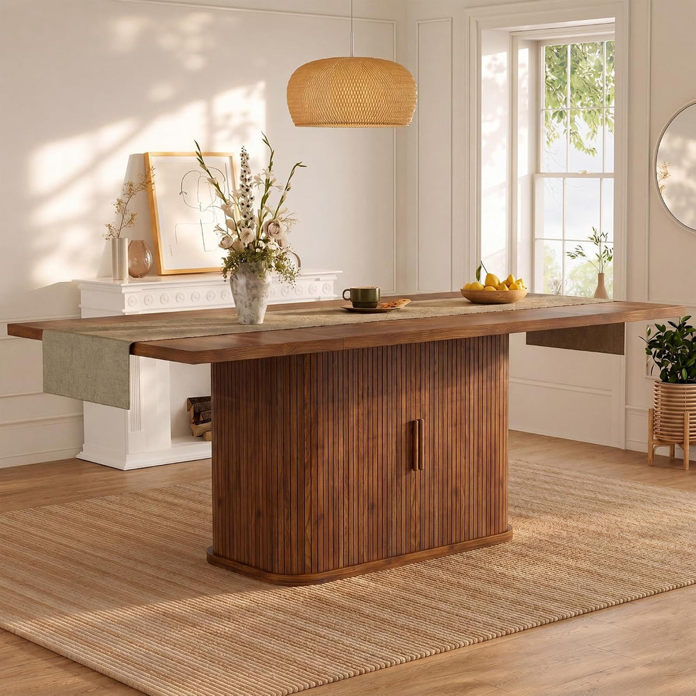 knoworld 78.7" Rectangular Dining Table for 6-10, Farmhouse Kitchen Furn...