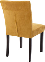 Watson & Whitely Kitchen & Dining Room Chairs with Low Backs, Upholstered Dining Chairs Set of 2, Modern Armless Dining Table Chairs with Solid Wood Legs, Bright Yellow