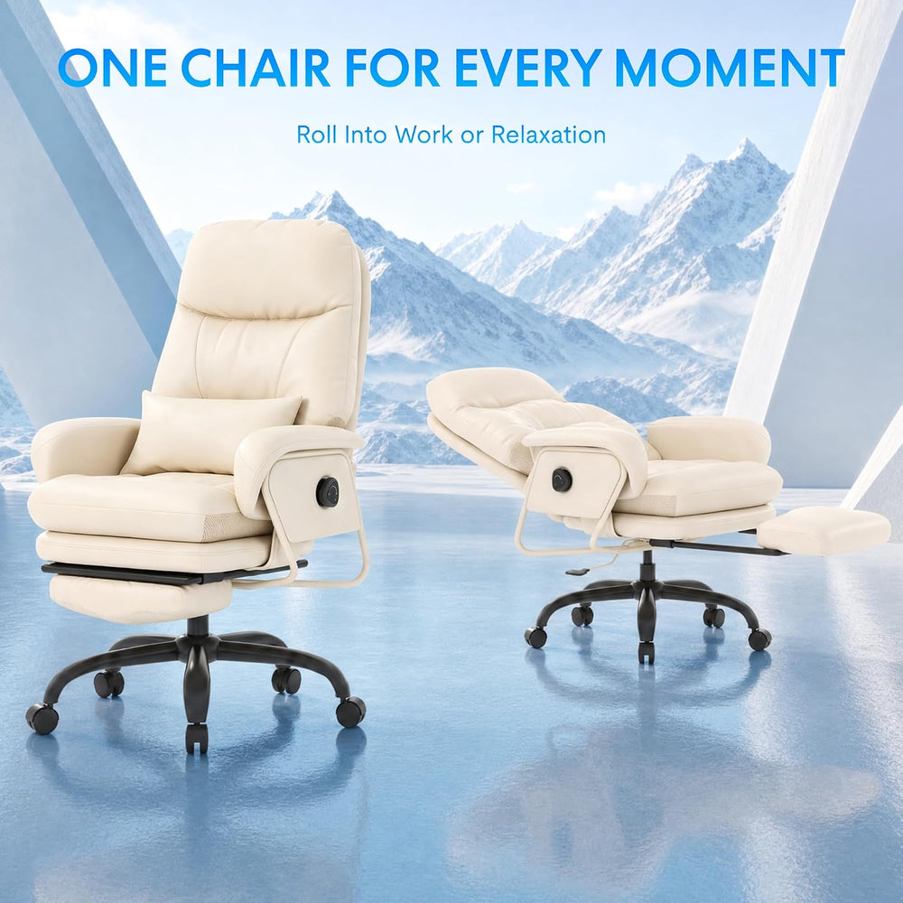 FLEXISPOT 2-in-1 Chaise Lounge Chair Indoor with Wheels Footrest 90-165° Recl...