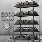 WORKPRO 5-Tier Metal Garage Shelving, 48”W x 24”D x 72”H, Adjustable Storage Rack, Heavy Duty Shelf with Particle Board, 2500 lbs Load Capacity (Total) for Garage, Basement, Warehouse, Kitchen