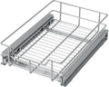Pull Out Cabinet Organizer 11" W X 17" D, Slide Out Drawers For Kitchen Organizers and Storage, Pull Out Drawers For Cabinets Capacity Heavy Duty Caddy, Cabinet Shelves Chrome-Plated, Bathroom Pantry