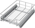 Pull Out Cabinet Organizer 11" W X 17" D, Slide Out Drawers For Kitchen Organizers and Storage, Pull Out Drawers For Cabinets Capacity Heavy Duty Caddy, Cabinet Shelves Chrome-Plated, Bathroom Pantry