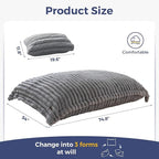 MAXYOYO Giant Bean Bag Chair with Pillow, 3 in 1 Convertible Bean Bag Chair for Adults with Removable Cover, Floor Cushion Stuffed Floor Lounger for Living Room Bedroom, Grey