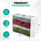 3 pack Clear Plastic Storage Bag with Zipper, Foldable Moving Bag for Comforters, Blankets, Bedding, Storage Containers, Breathable, Durable Clothes and Duvet Closet Organizers, 18x15x9