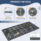 Hanging Sunglasses Organizer and Storage, 32 Slots Jewelry Holder, Gray | Protect eyewear from dust with double-sided clear compartments; roof design hangs on wall, door or closet for home/RV travel.
