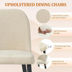 Upholstered Dining Chairs Set of 4, Chenille Mid Century Modern Fabric Dining Room Chair High-Back Padded Kitchen Chairs with Padded Seat and Metal Legs for Kitchen Dining Room Restaurant Cafe, Beige