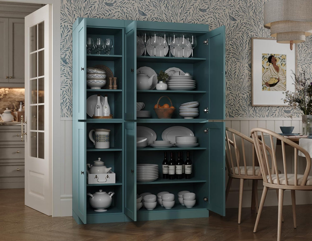 Palace Imports Solid Wood Kitchen Pantry Cabinet 71.5" Tall, 48.5" ...
