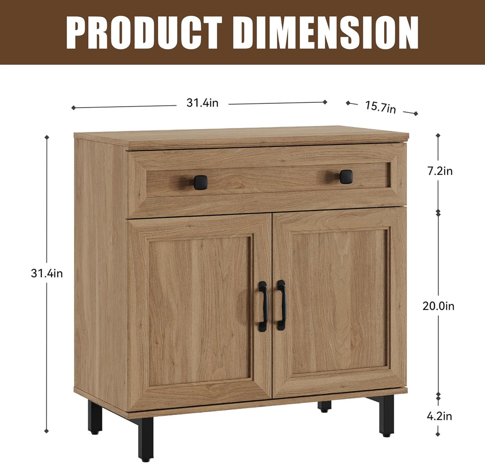 FENSULN Buffet Sideboard Cabinet Farmhouse 3 in 1 Modern Storage Cabinet with...