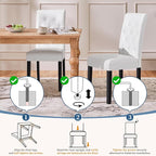 Yaheetech Dining Chairs Set of 4 Modern Style Faux Leather Dining Room Chairs with Solid Wood Legs and Button Tufted Padded for Home Kitchen, White