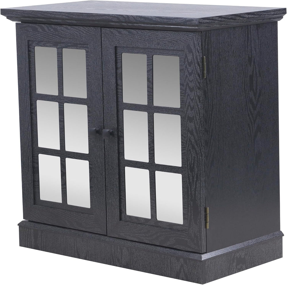 Storage Sideboard Cabinet with Mirrored Doors, Modern Buffet Cabinet w/Adjust...