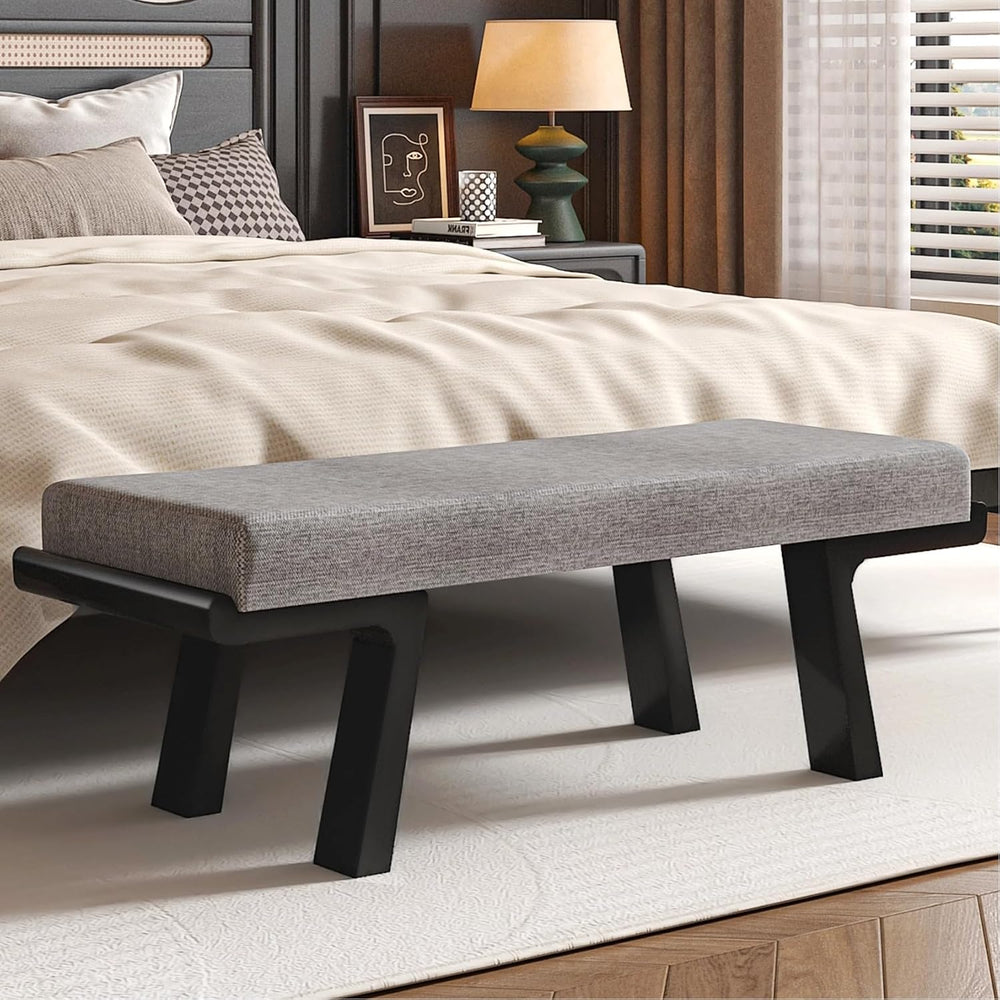 Zesthouse Solid Wood Bench for Bedroom End of Bed, Upholstered Small Entryway...