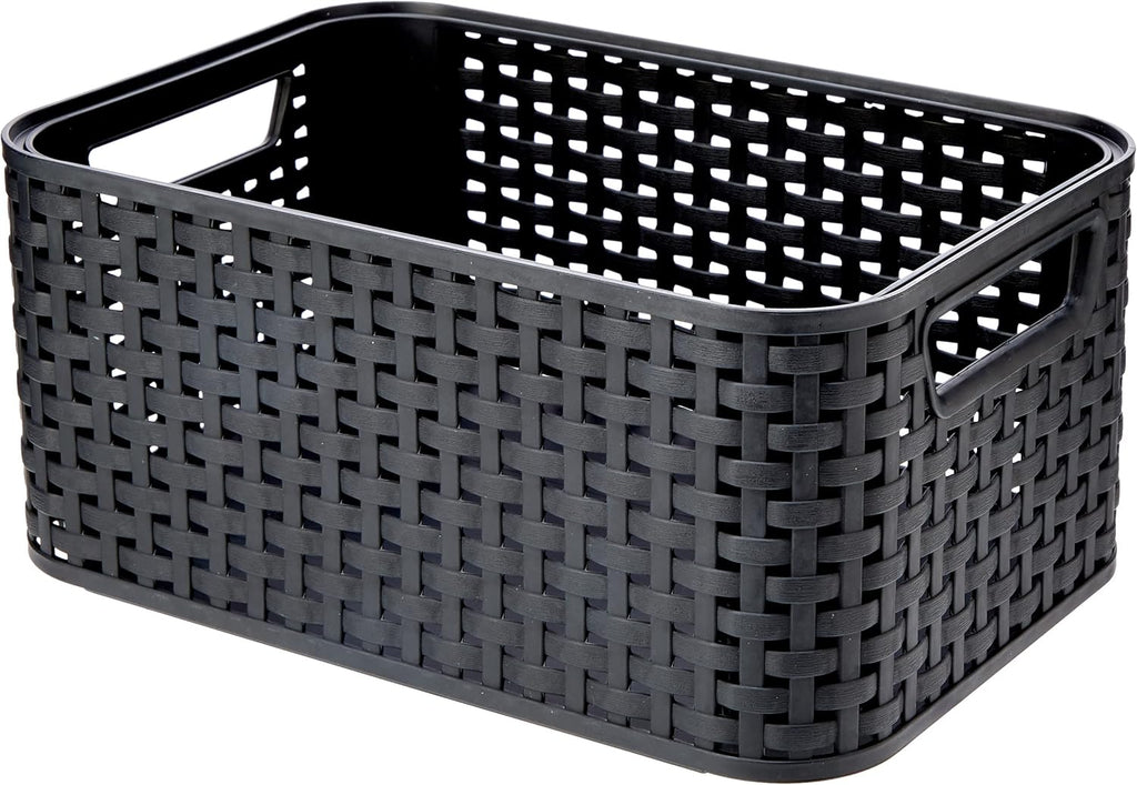 CURVER Style S - storage boxes & baskets (Storage basket, Grey, Rattan, Monotone, Bathroom, Bedroom)