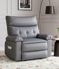 GarveeHome Oversized Wide Recliner Chair - Heat and Massage, PU Leather Extra Wide Manual Recliner for Adults, Large Lazy Chair with 1.5X Sponge Comfort Arm and Back for Living Room, Bedroom