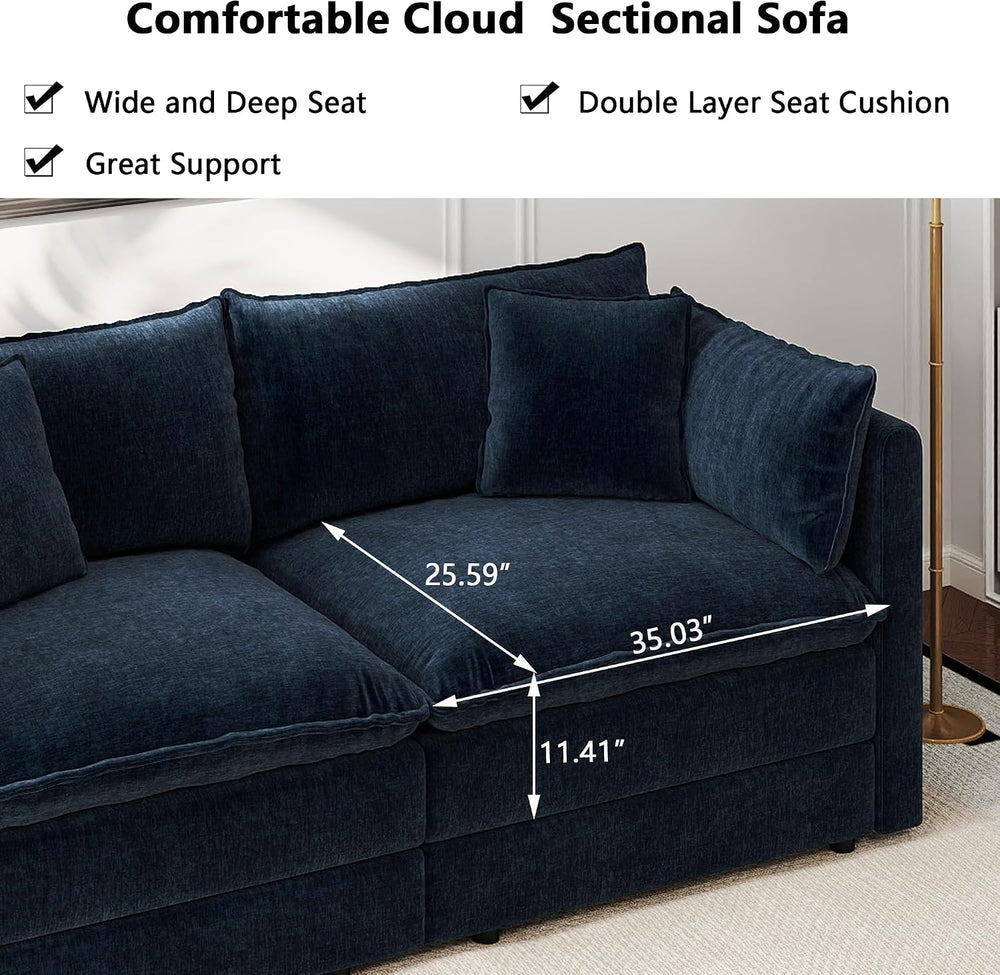Aoowow Modular Sectional Sofa Modern Convertible Loveseat Couch,77.16 Inch De...