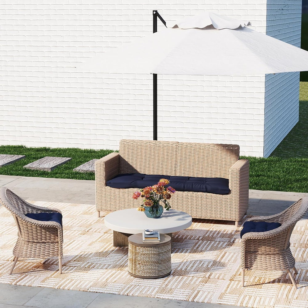 Outdoor Chair Cushions 19x19x4 Inch Set of 2, Dark Blue
