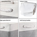 combocube 15.7 x 11.8 x 8.2 Inch Fabric Storage Bins for Shelves, Linen Storage Organizer Storage Basket with Ropes for Laundry, Home, Closet, Office, Clothes, Toys Organizer