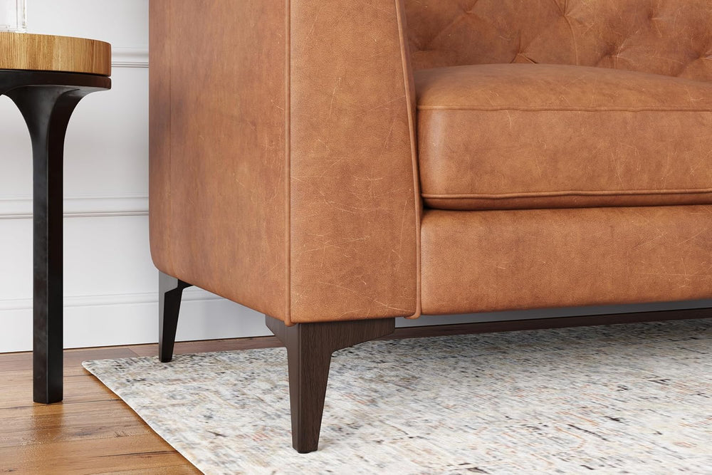 Valencia Avery Leather Couch 89" | Top Grain Nappa 11000 Leather 3 Seate...
