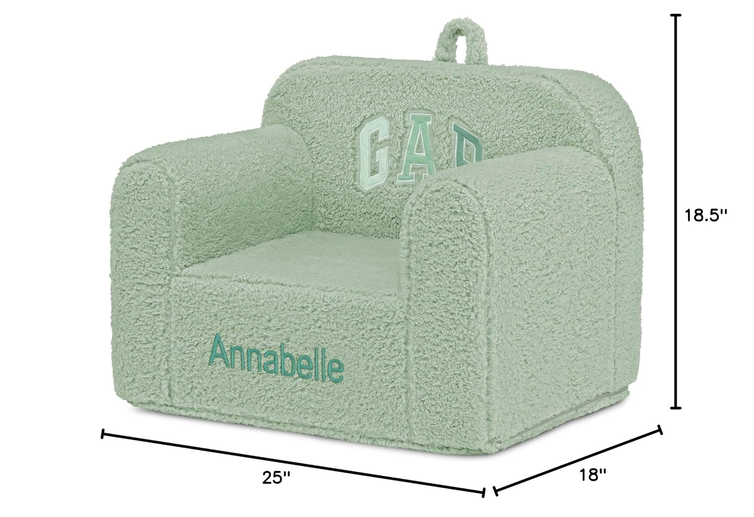 babyGap by Delta Children Personalized Sherpa Chair - Greenguard Gold Certified, Sage