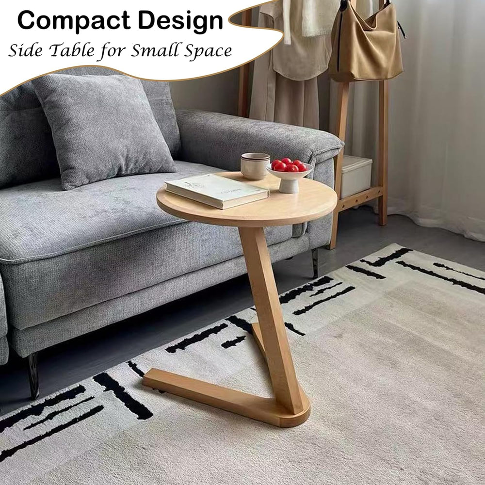 YUNMUARY-C-Shaped Side Table Round Side Tables for Couch Space-Saving Sofa Ta...