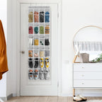 Simple Houseware 24 Pockets Clear Over the Door Shoe Organizer, Gray | 64" x 19", 4 Durable Metal Hooks, 4.3" x 9.5" Pocket Size, Multipurpose
