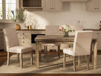 Morden Fort Farmhouse Style Dining Chairs Set of 2, Rustic Upholstered Kitchen & Dining Room Chairs with Rivet Detailing, Solid Wood Legs & Sturdy Wooden Chair Design for Comfortable Seating