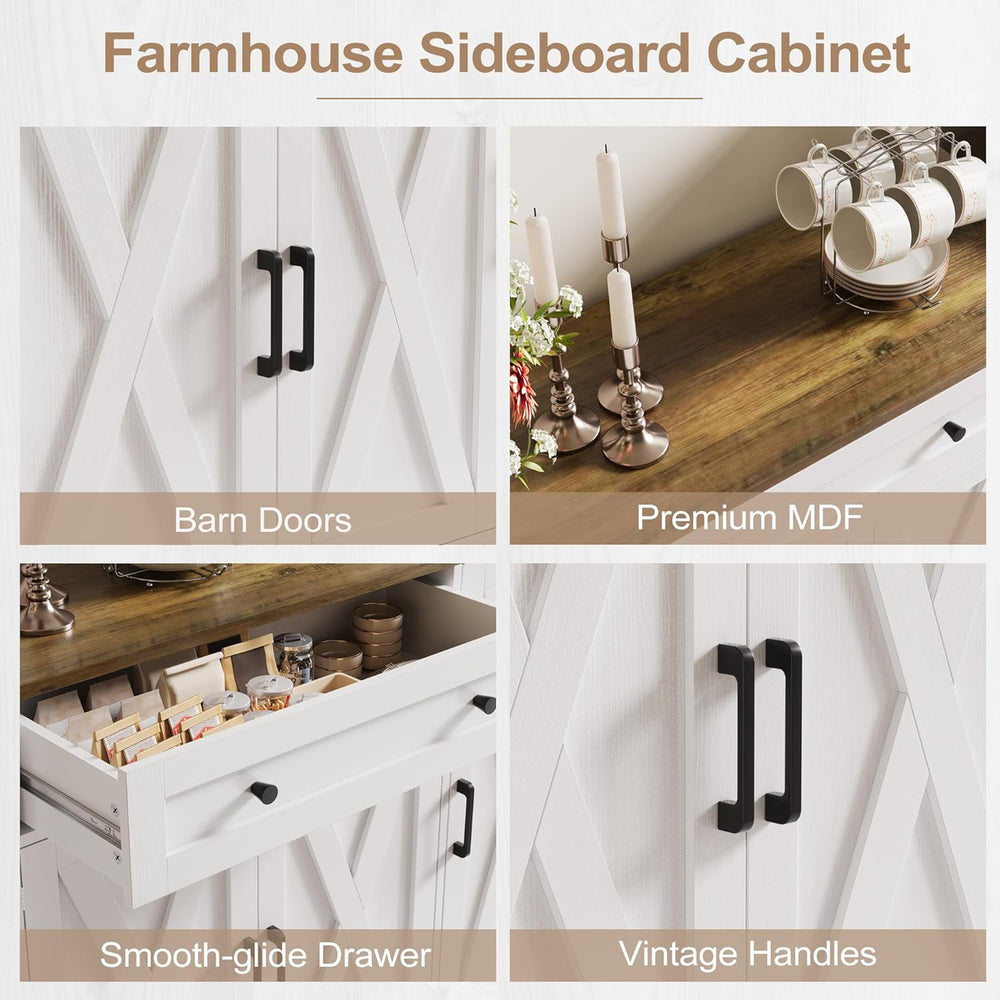 Buffet Cabinet with Storage, 55" Large Sideboard Storage Cabinet with Dr...